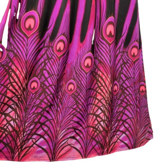 Long Sleeve Maxi Dress Peacok Motif Long Dress - One Size Fits Most- NEW ! - Picture 6 of 11